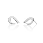 Rounded silver earrings in size medium